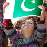 A girl with Pakistani Flag, Batkhela, Malakand, KP, February 3, 2015