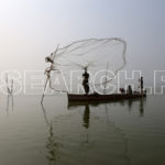 Fisherman trying his luck, Manchar Lake, Dadu, Sindh, January 1, 2017